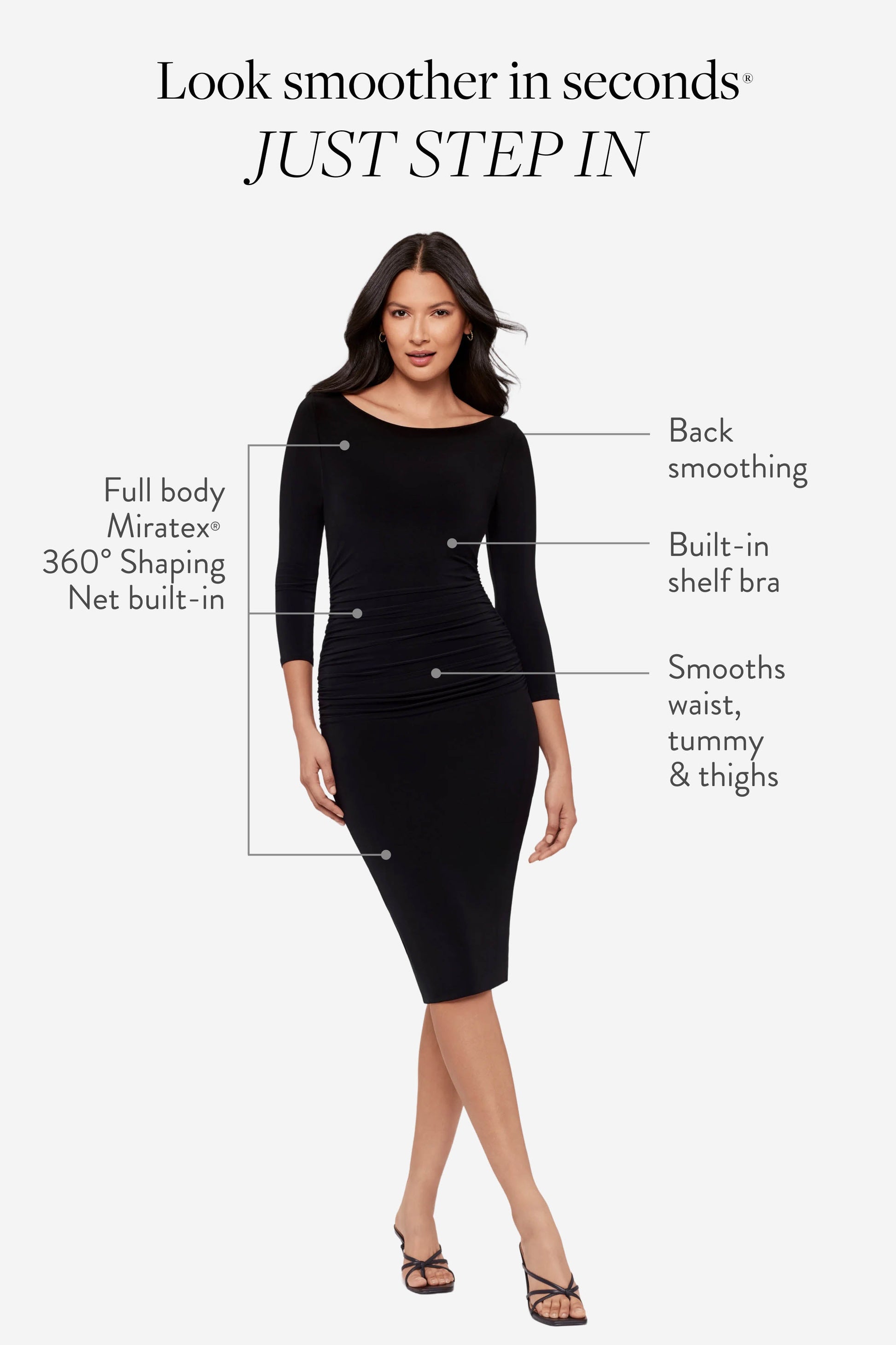 Miraclesuit Black Body by Rory Shaping Dress in Black