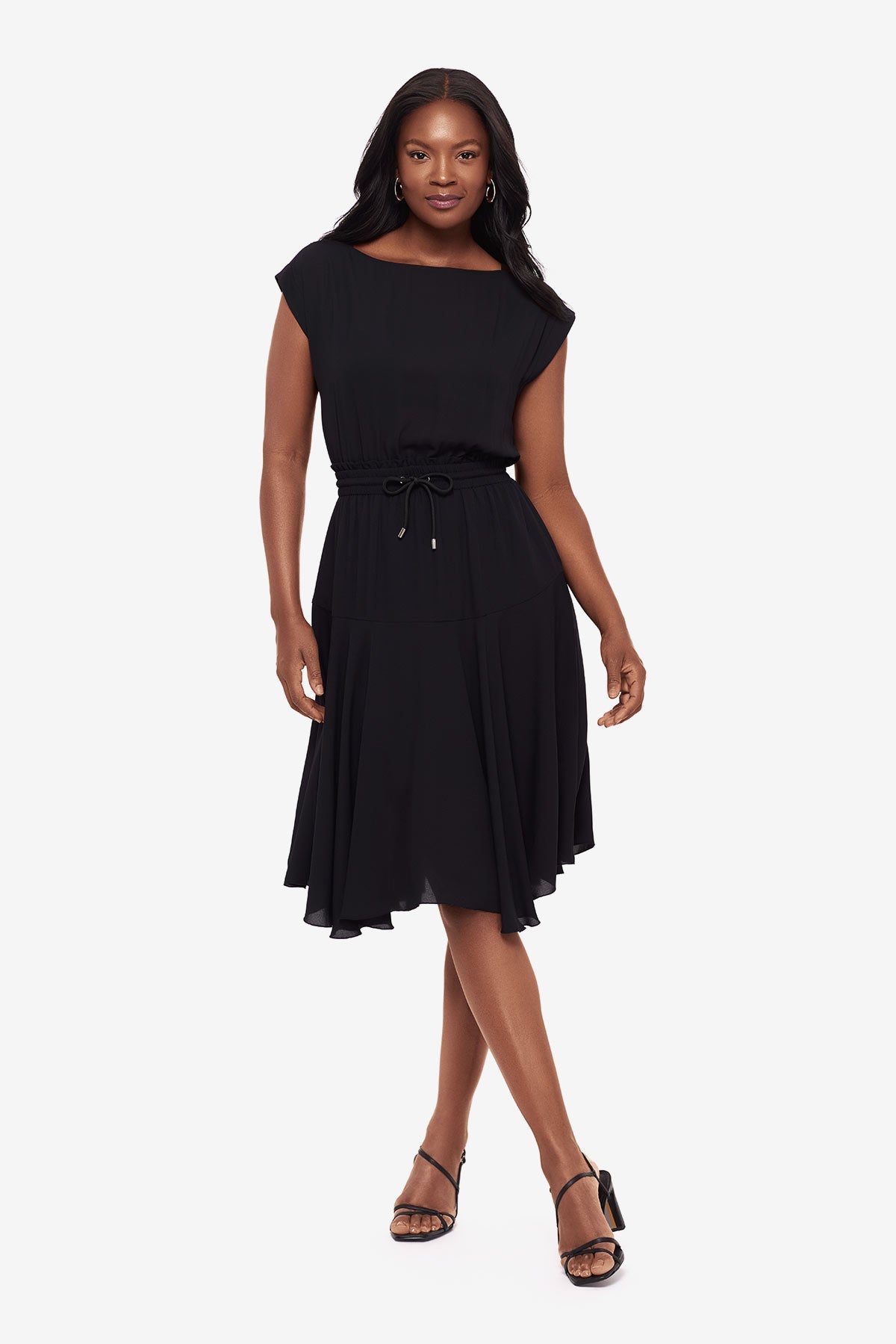 Miraclesuit Black Soft Georgette Float Dress in Black