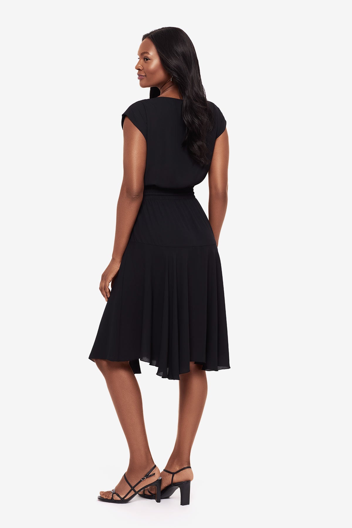 Miraclesuit Black Soft Georgette Float Dress in Black