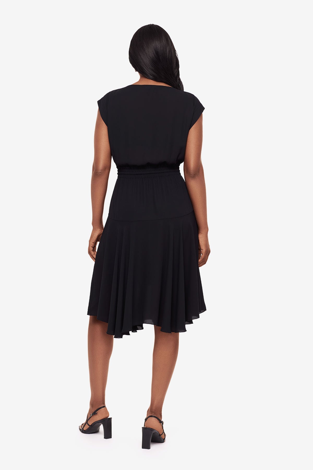 Miraclesuit Black Soft Georgette Float Dress in Black