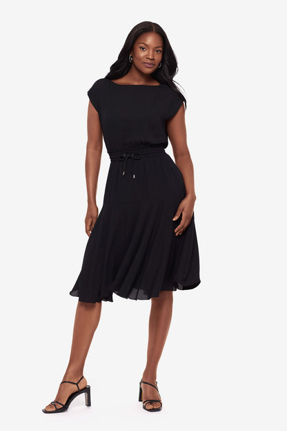 Miraclesuit Black Soft Georgette Float Dress in Black