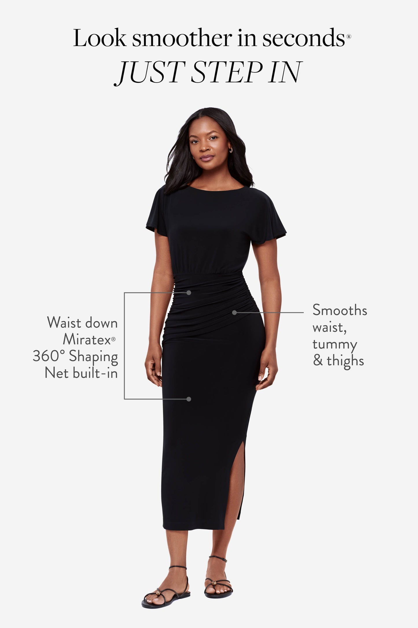 Miraclesuit Black Body by Kaia Shaping Dress in Black