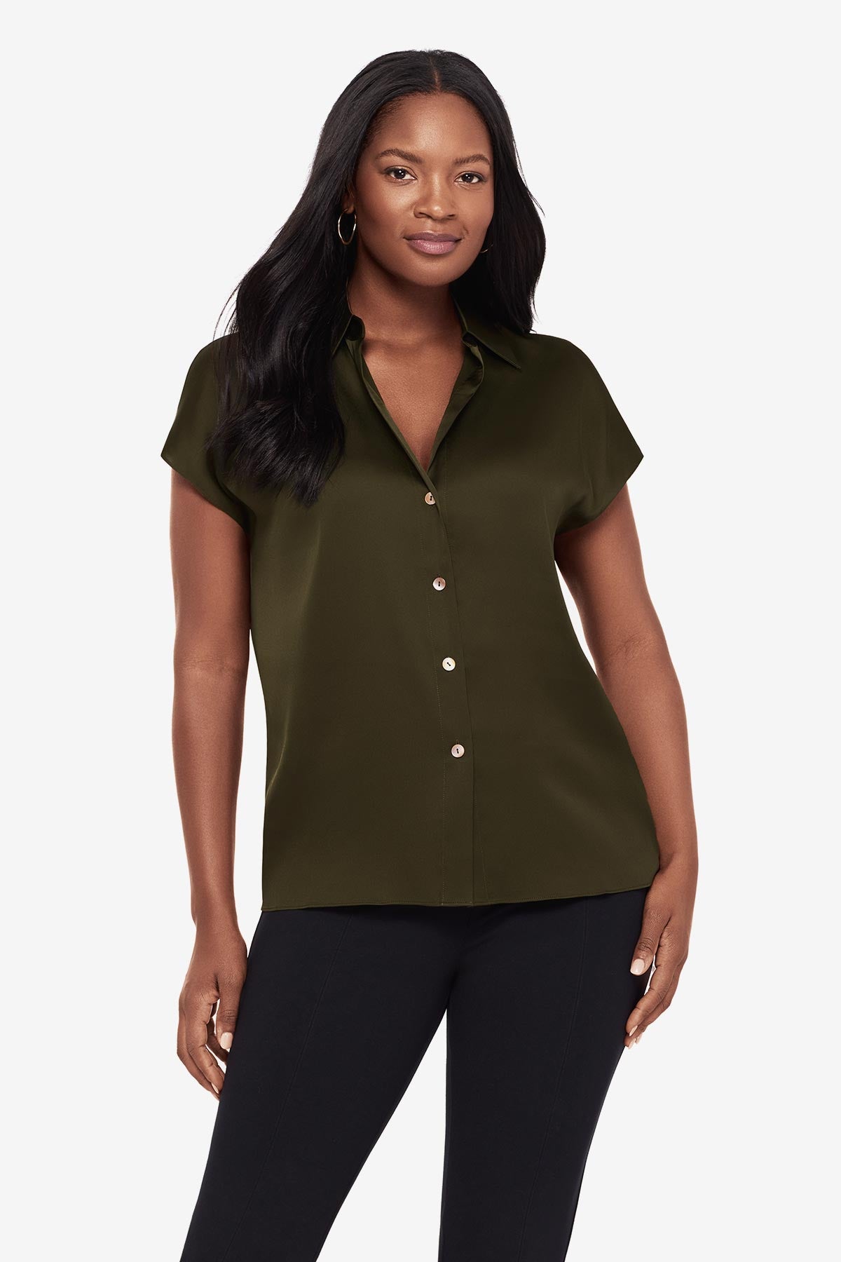 Miraclesuit Nori Relaxed Charmeuse Blouse in Nori