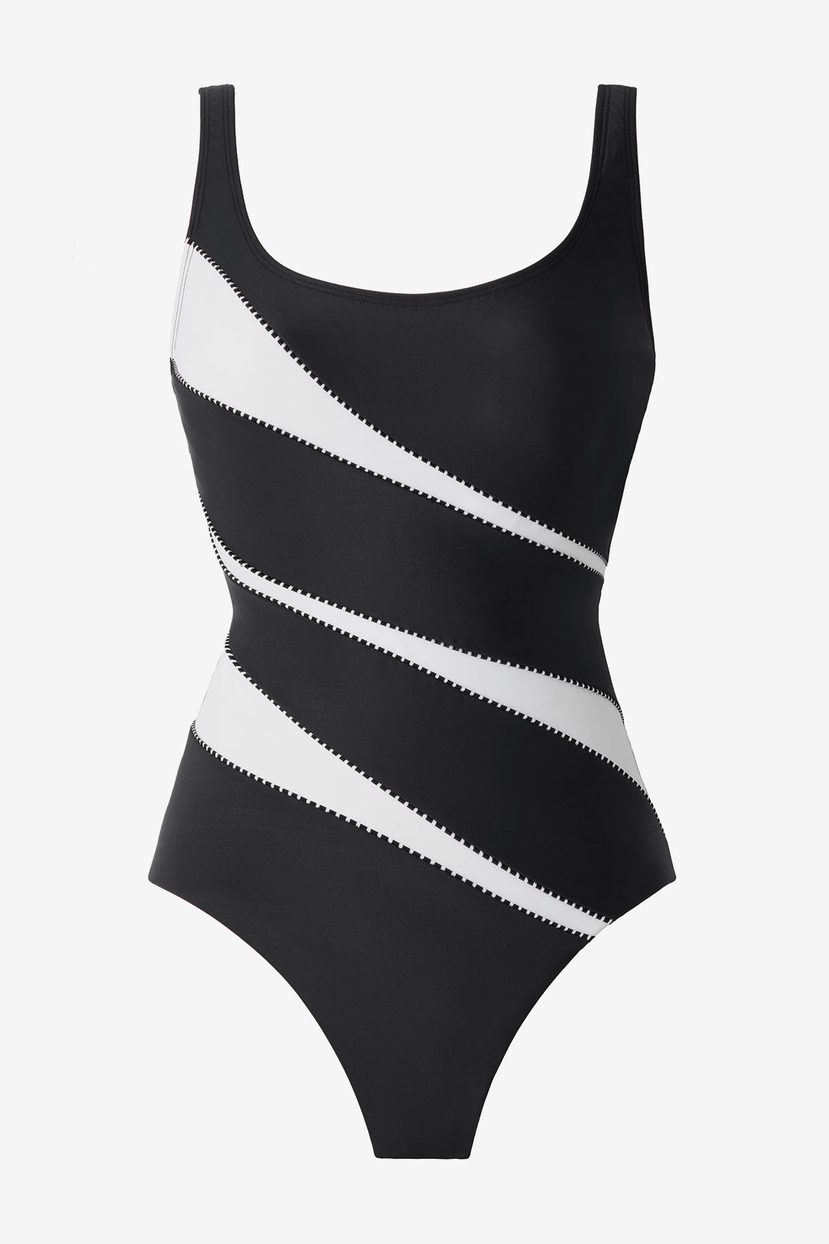Miraclesuit Black/White Spectra Helix One Piece Swimsuit