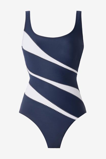 Miraclesuit Black/White Spectra Helix One Piece Swimsuit