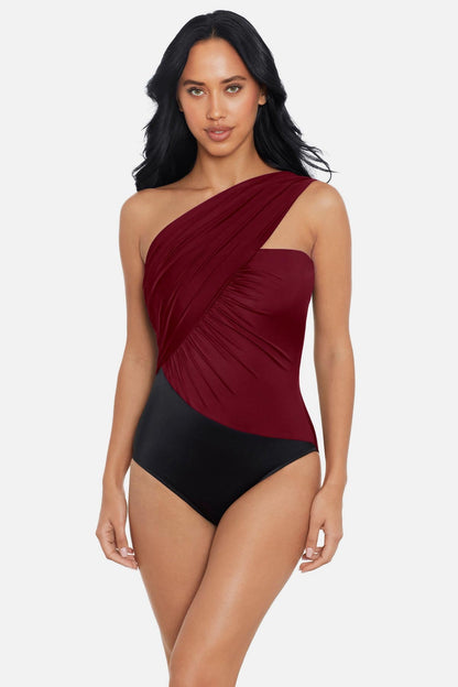 Miraclesuit Merlot Magicsuit Colorblock Goddess One Piece Swimsuit