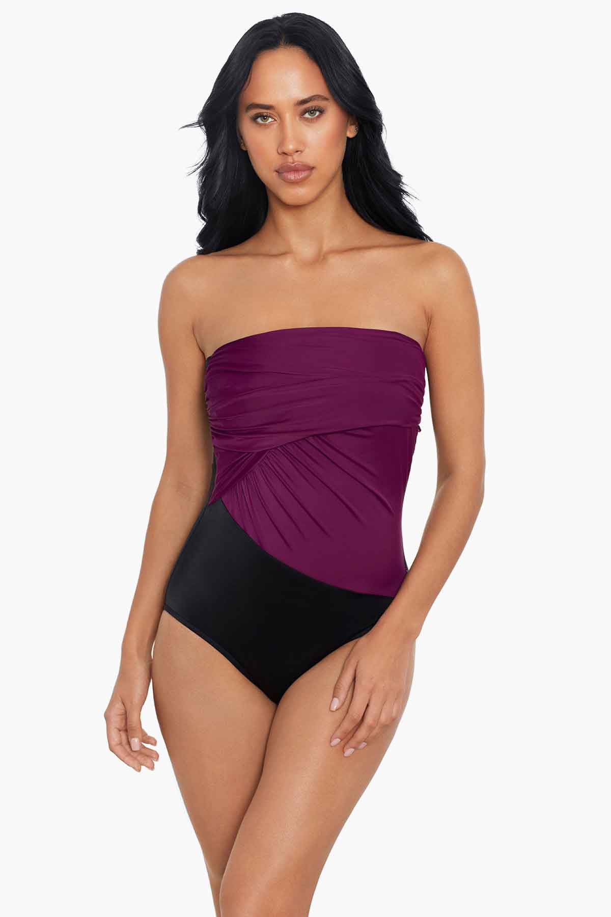 Miraclesuit Merlot Magicsuit Colorblock Goddess One Piece Swimsuit