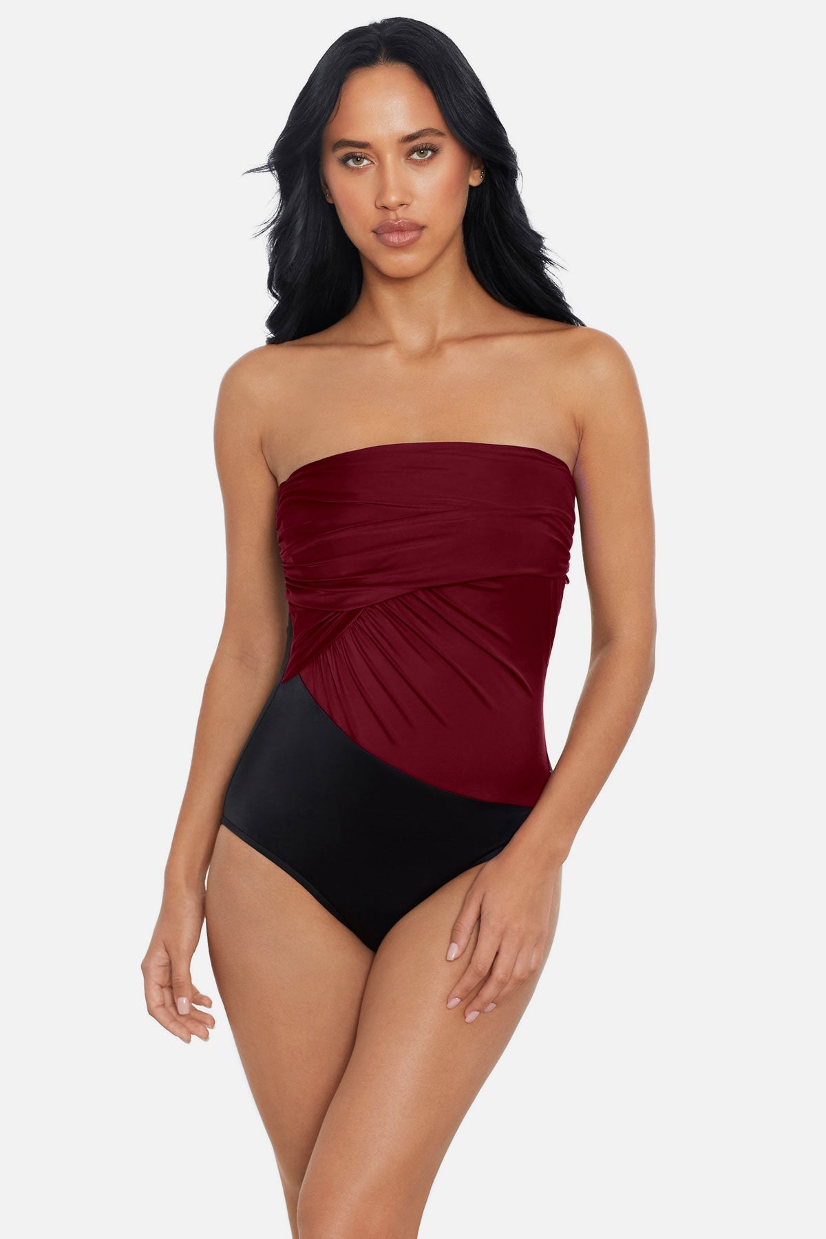 Miraclesuit Merlot Magicsuit Colorblock Goddess One Piece Swimsuit