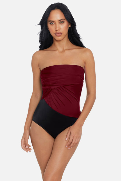 Miraclesuit Merlot Magicsuit Colorblock Goddess One Piece Swimsuit