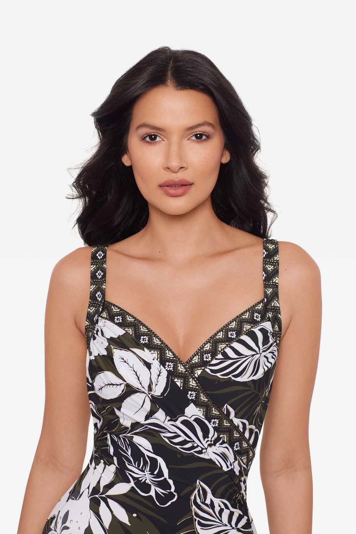 Miraclesuit Black/Multi Elle Dorado Sanibel One Piece Swimsuit