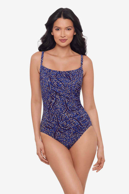 Miraclesuit Plum/Multi Spotlight Starr One Piece Swimsuit