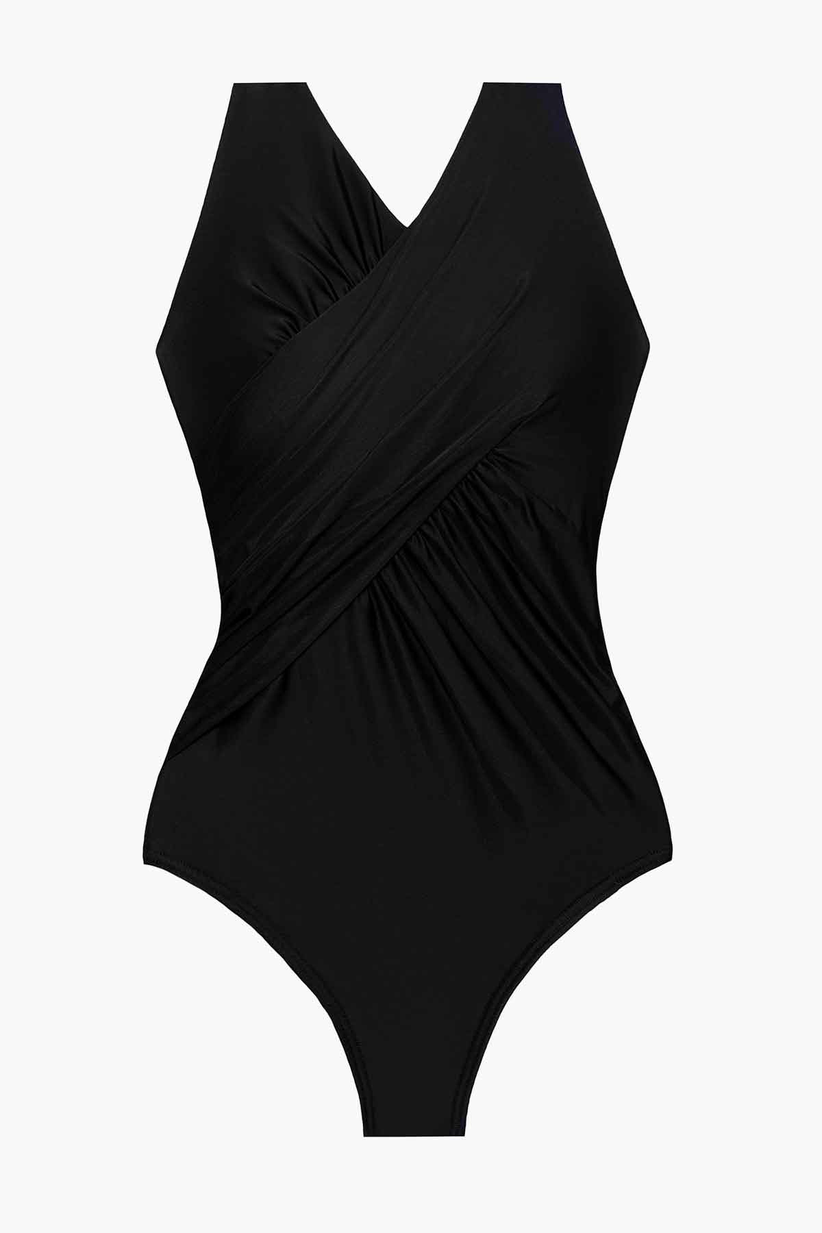 Miraclesuit Black Rock Solid Tulia One Piece Swimsuit