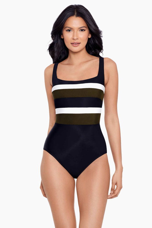 Miraclesuit Black Spectra Trinity One Piece Swimsuit