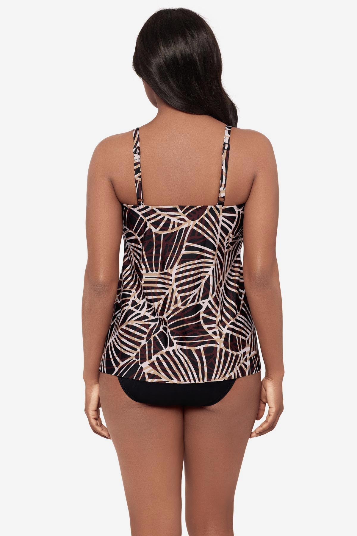 Miraclesuit Black/Multi Marina Tankini Top in Let's Be Fronds