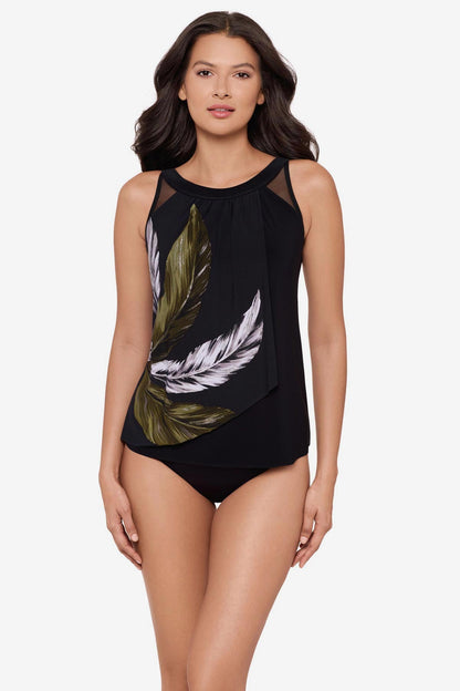 Miraclesuit Black/Multi Ursula Tankini Top in Boca Grande