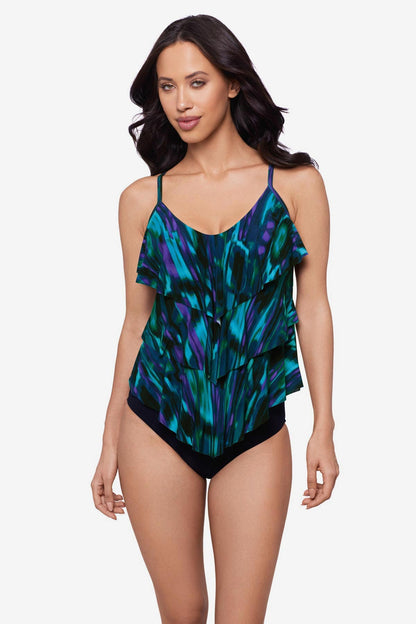 Miraclesuit Black/Multi Magicsuit Rainfall Rita Tankini Top Separate