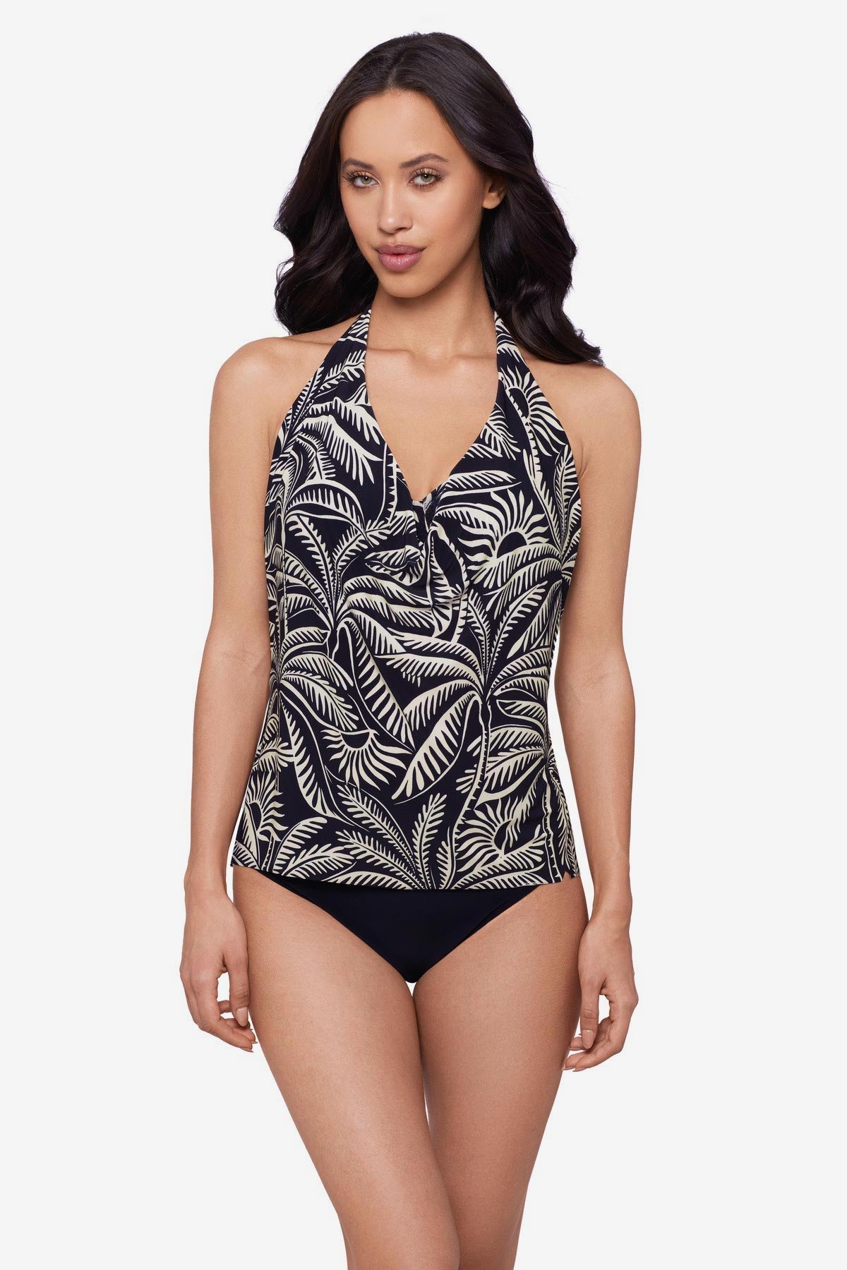 Miraclesuit Black/Multi Magicsuit Hearts Of Palm Sophie Tankini Top Separate