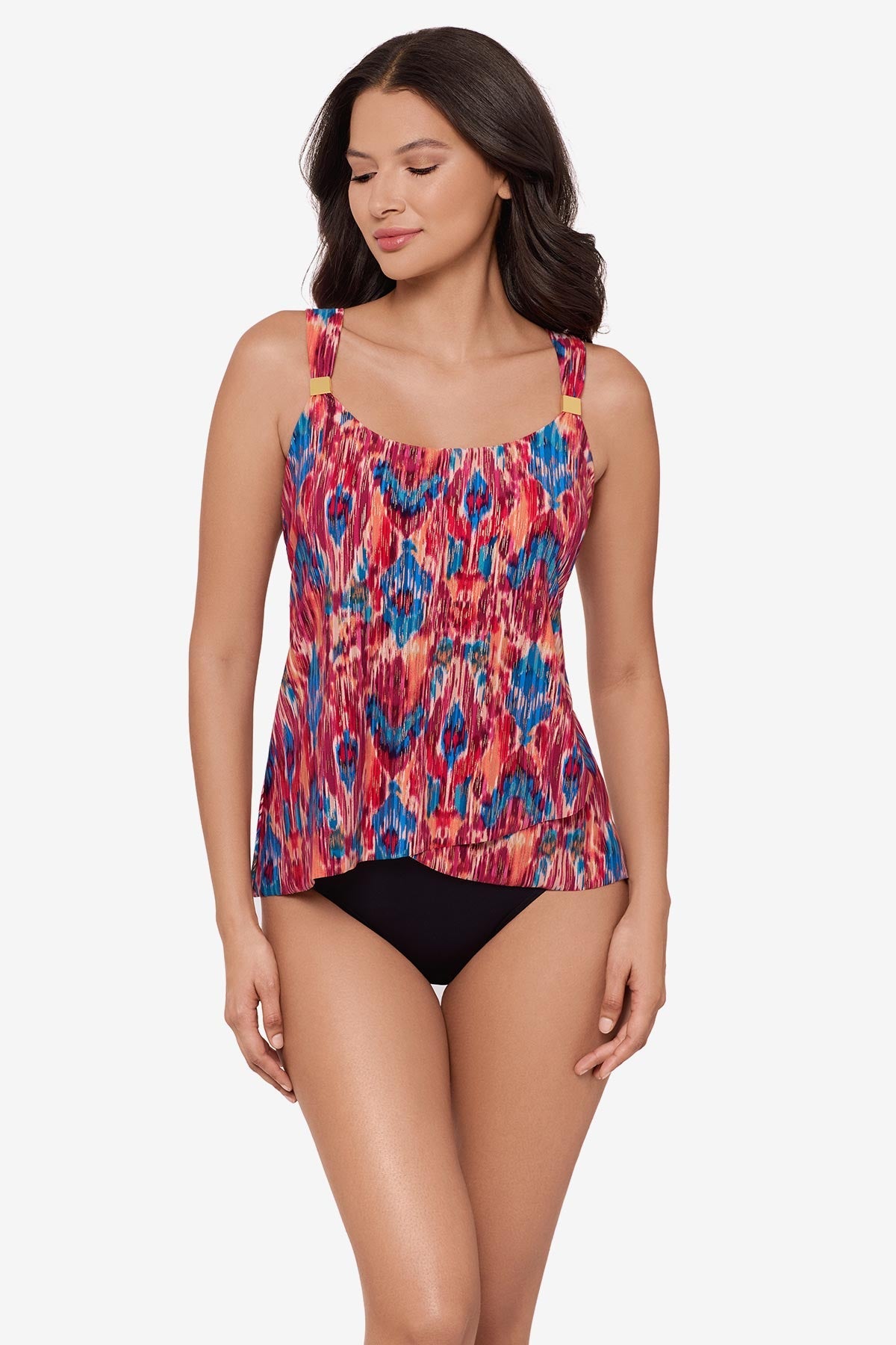 Miraclesuit Multi Dazzle Tankini Top in Ikat Dorado