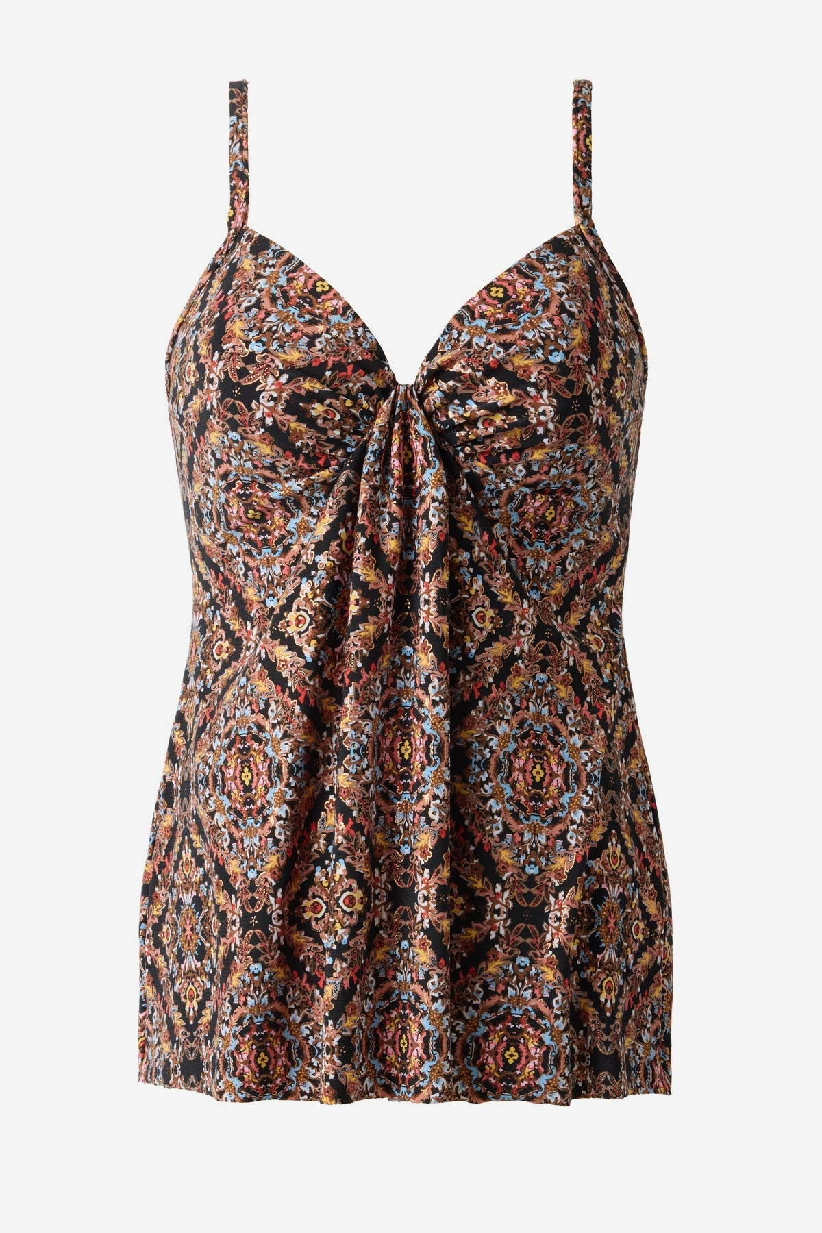 Miraclesuit Black/Multi Marina Tankini Top in Scandale