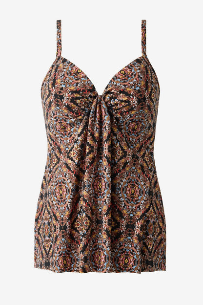 Miraclesuit Black/Multi Marina Tankini Top in Scandale