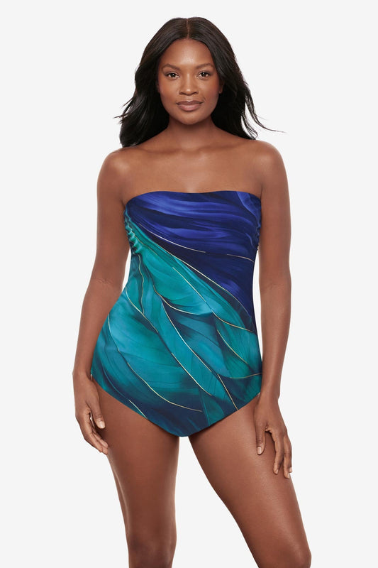 Miraclesuit Blue/Multi Hankini Tankini Top in Maldiva