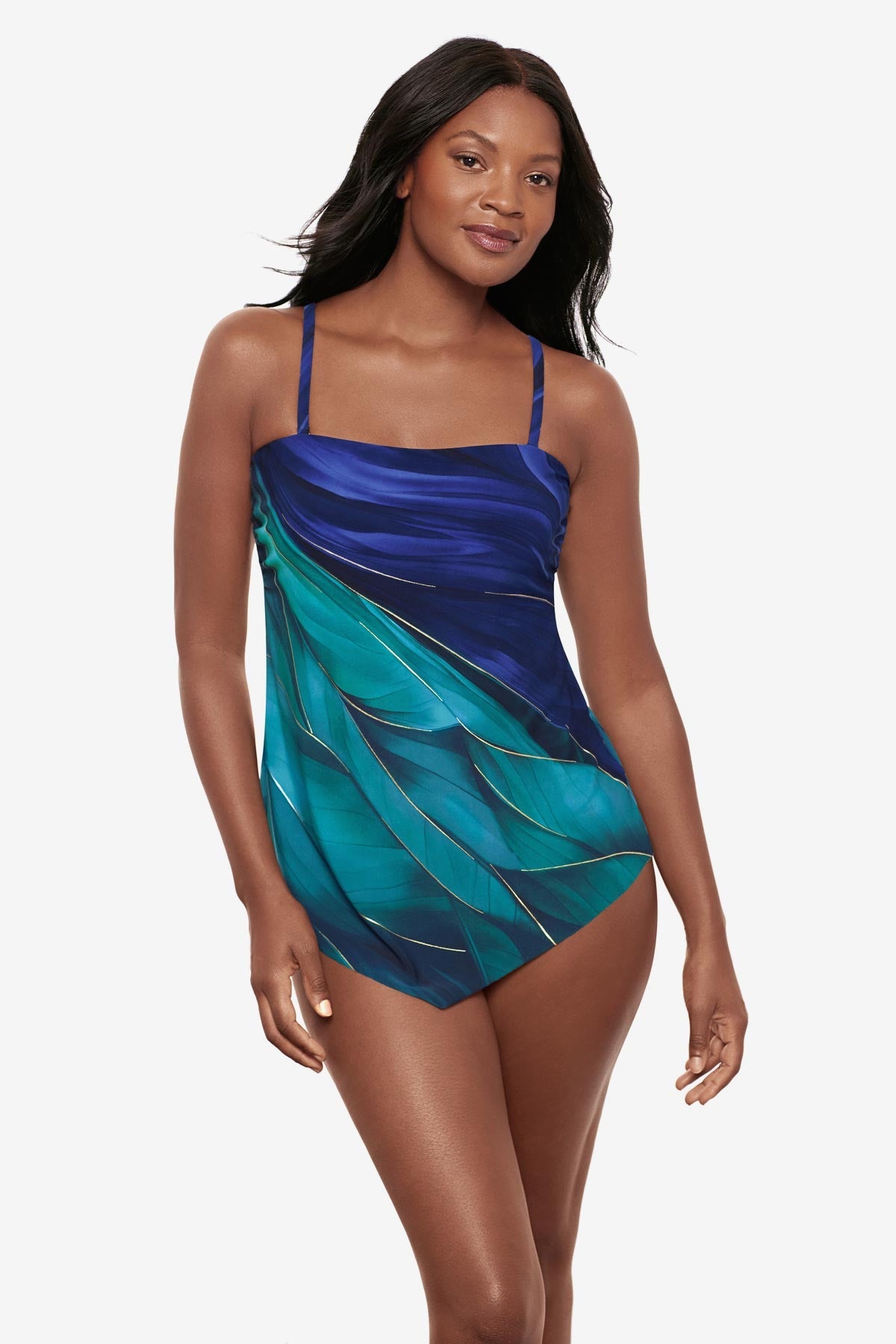 Miraclesuit Blue/Multi Hankini Tankini Top in Maldiva