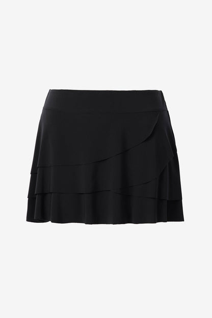 Miraclesuit Black Layered Ruffle Skirt Swim Bottom