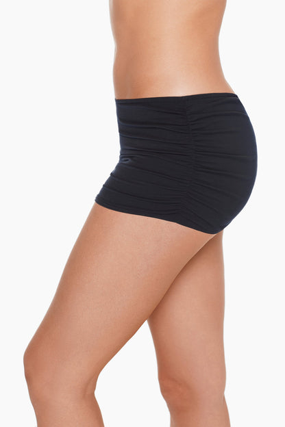 Miraclesuit Black Shirred Skirt Swim Bottom