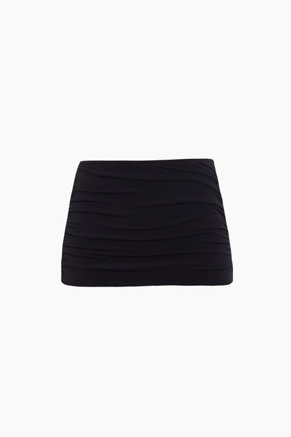 Miraclesuit Black Shirred Skirt Swim Bottom