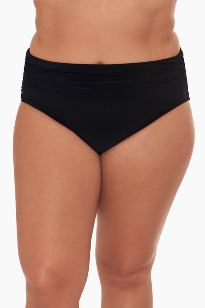 Miraclesuit Black Magicsuit Plus Size Shirred Jersey Swim Bottom