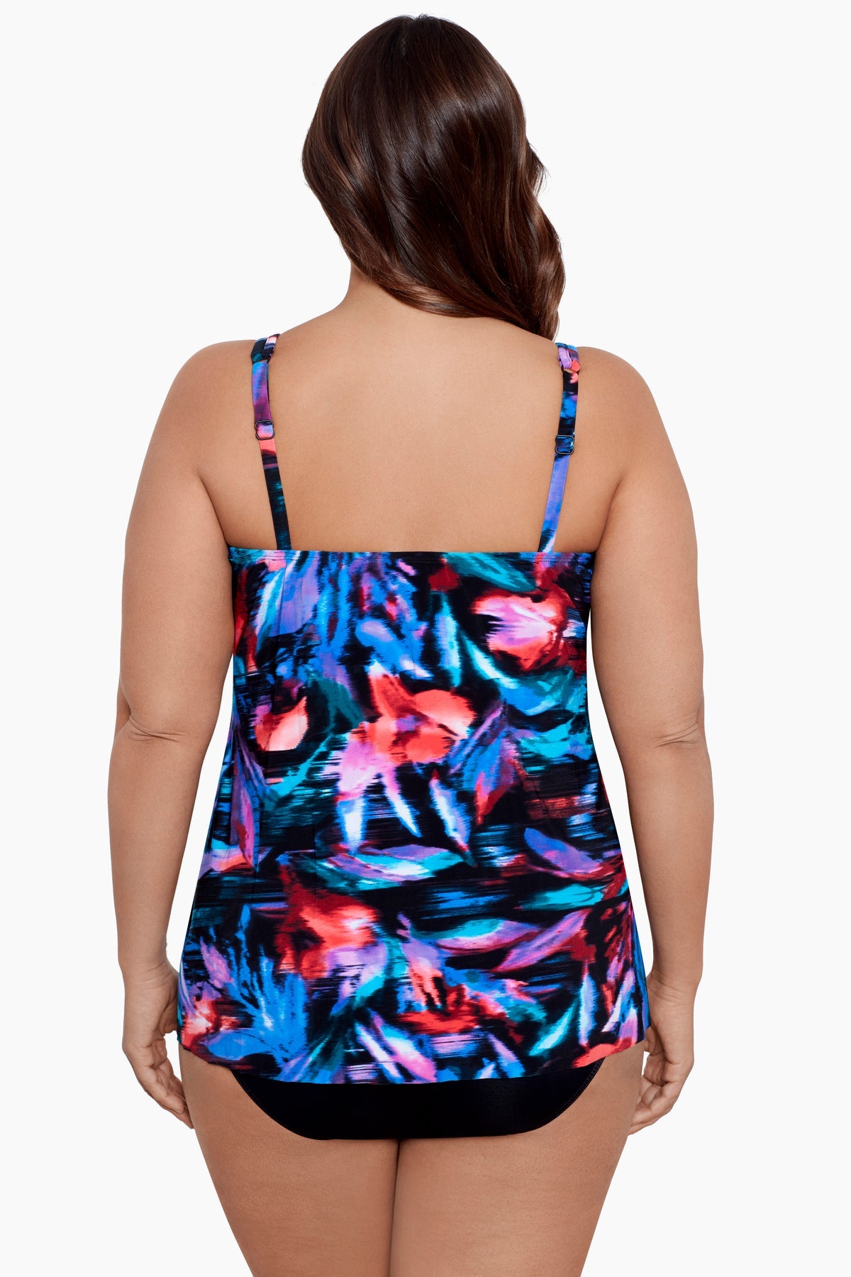 Miraclesuit Black/Multi Plus Size Fuego Floral Mirage Tankini