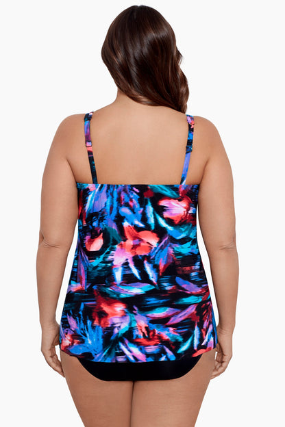 Miraclesuit Black/Multi Plus Size Fuego Floral Mirage Tankini