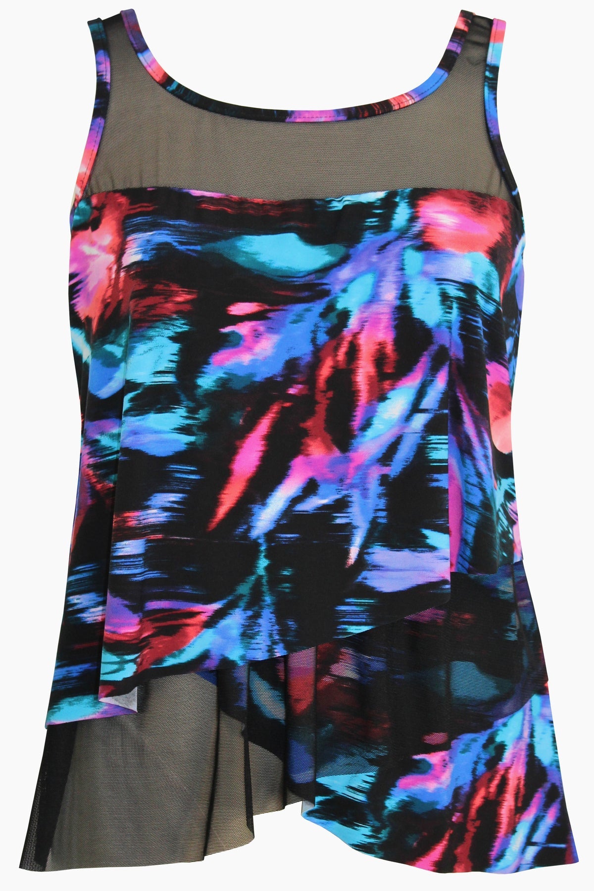 Miraclesuit Black/Multi Plus Size Fuego Floral Mirage Tankini