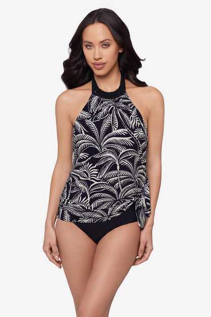 Miraclesuit Black/Multi Magicsuit Hearts Of Palm Molly One Piece Swimdress