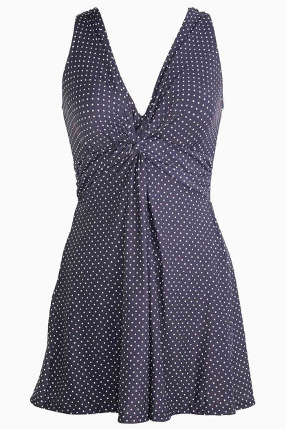 Miraclesuit Black/White Pin Point Marais Swim Dress Bathing Suit