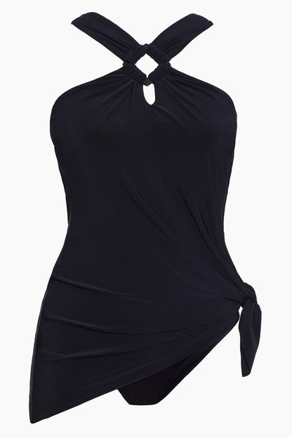 Miraclesuit Navy Magicsuit Square Cut Beverly One Piece Swimsuit