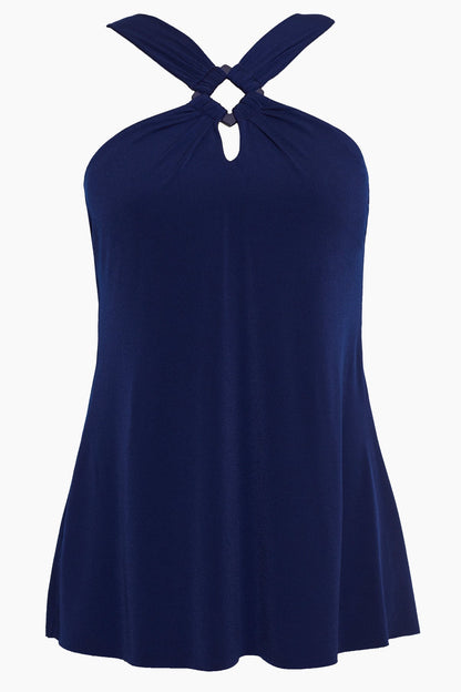 Miraclesuit Navy Magicsuit Square Cut Beverly One Piece Swimsuit