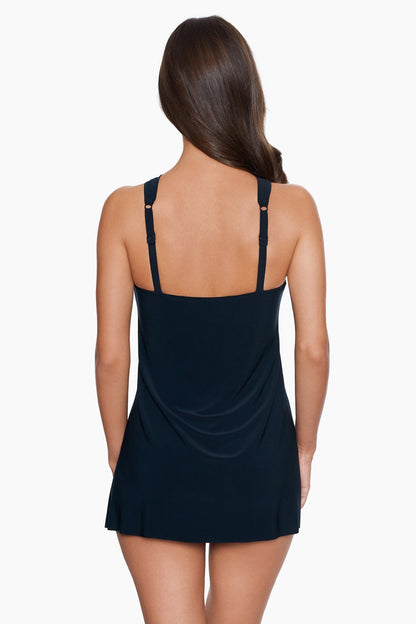 Miraclesuit Navy Magicsuit Square Cut Beverly One Piece Swimsuit