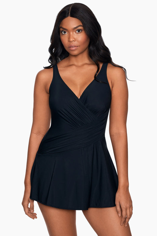 Miraclesuit Black Aurora Swim Dress