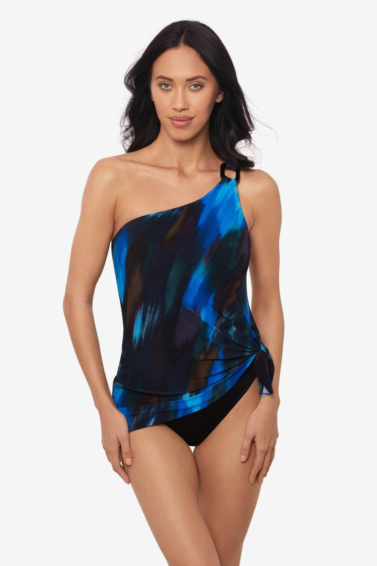 Miraclesuit Blue/Multi Magicsuit Swipe Right Amal One Piece Swim Dress
