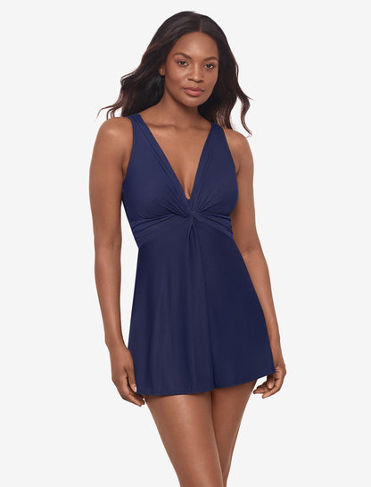 Miraclesuit Midnight Must Haves Marais One Piece Swim Dress DD-Cup