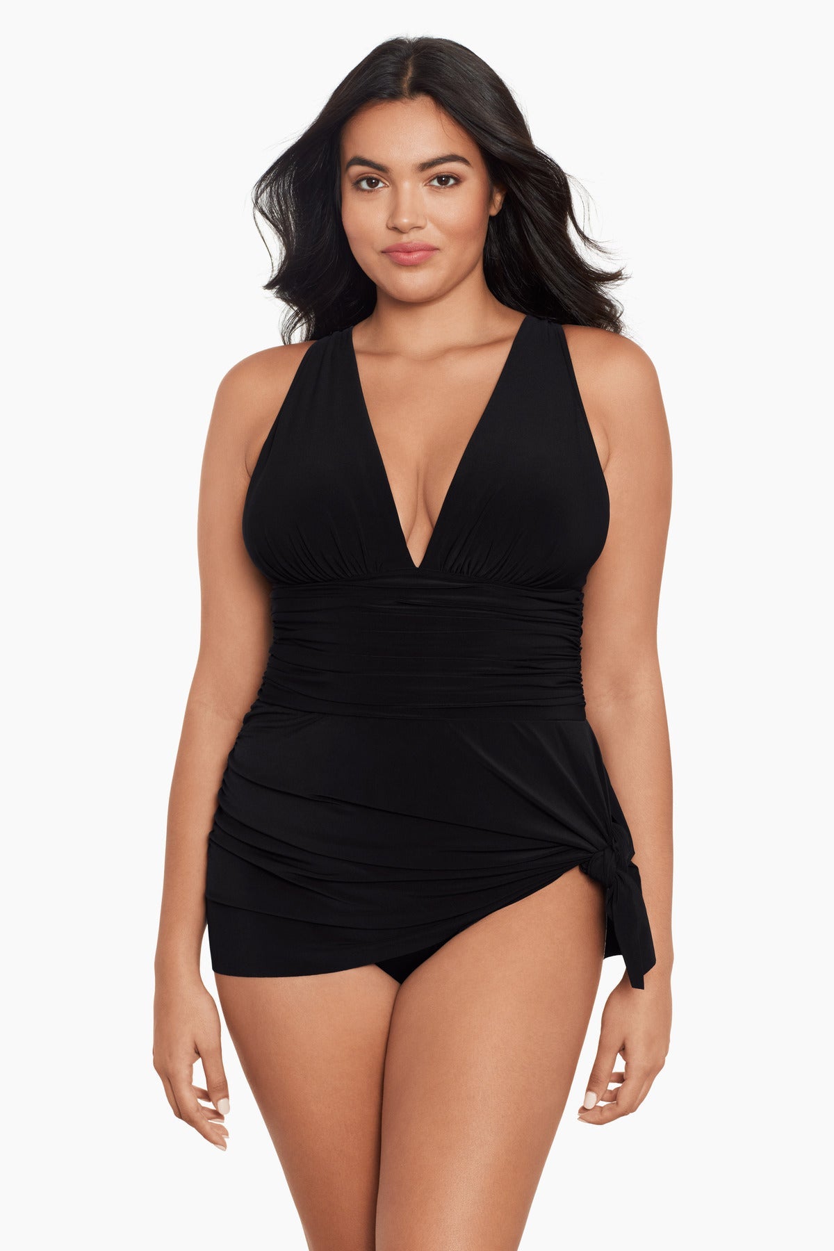 Miraclesuit Black Plus Size Celine Swim Dress