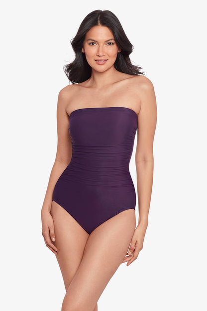 Miraclesuit Sangria Avanti Bandeau One Piece Swimsuit