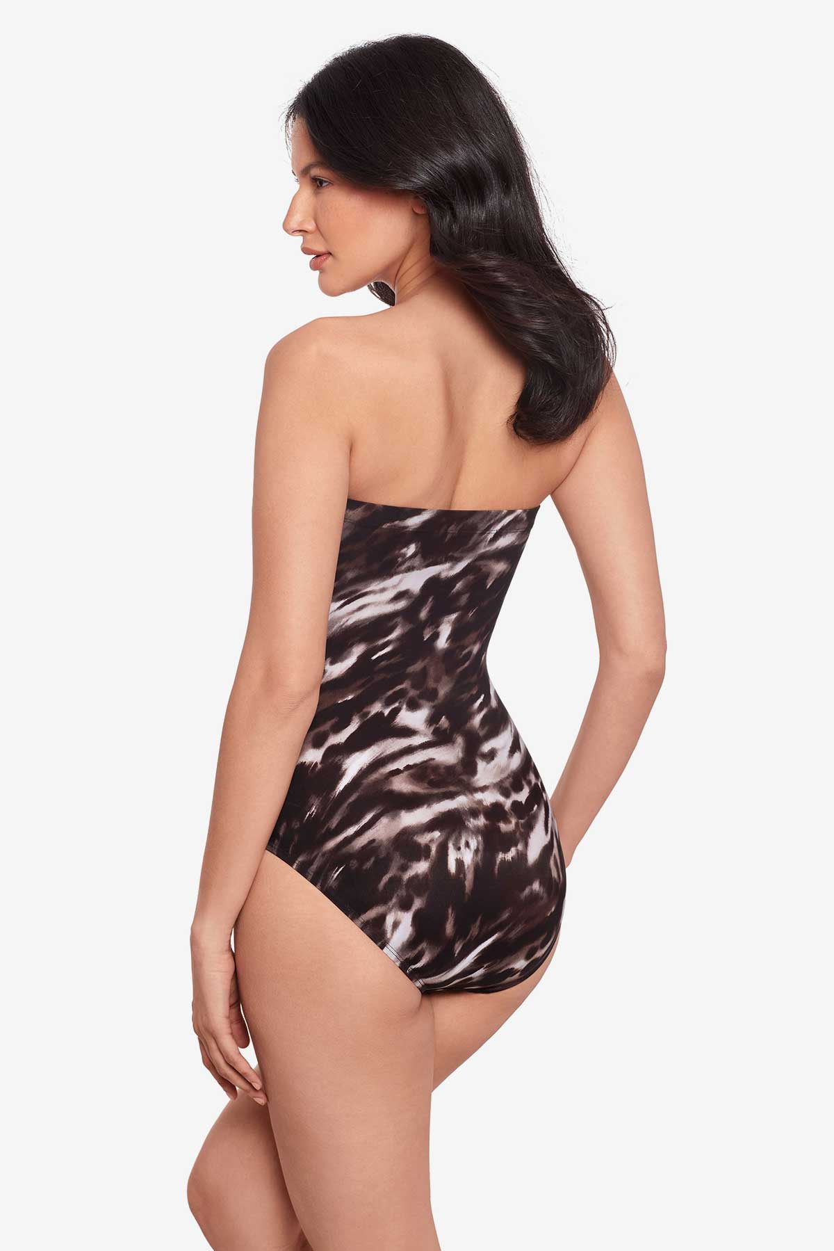 Miraclesuit Black/Brown Tempest Avanti Bandeau Swimsuit