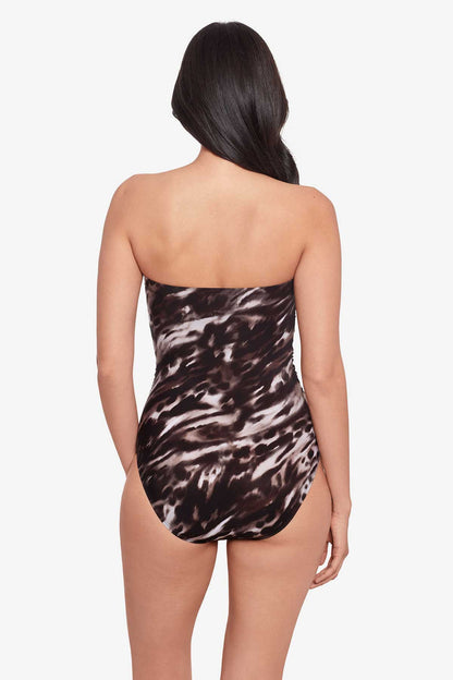 Miraclesuit Black/Brown Tempest Avanti Bandeau Swimsuit