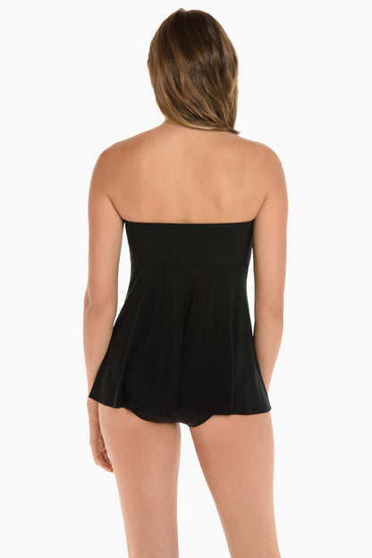 Miraclesuit Black Rock Solid Cadiz Bandeau Tankini