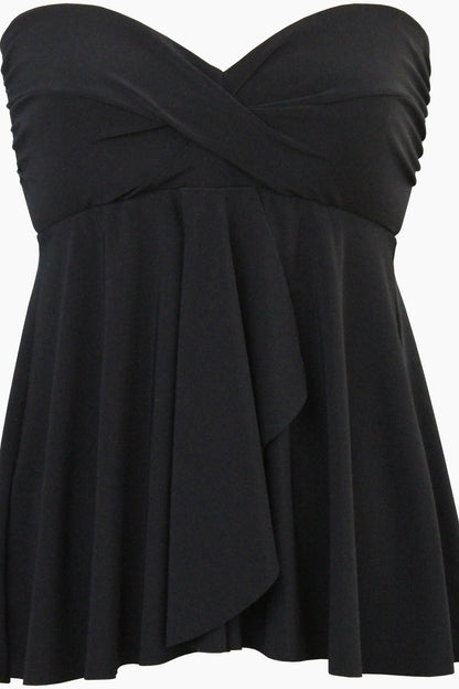 Miraclesuit Black Rock Solid Cadiz Bandeau Tankini