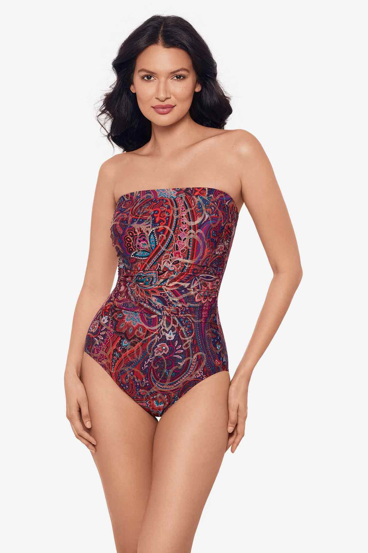 Miraclesuit Multi Dynasty Avanti Bandeau One Piece Swimsuit