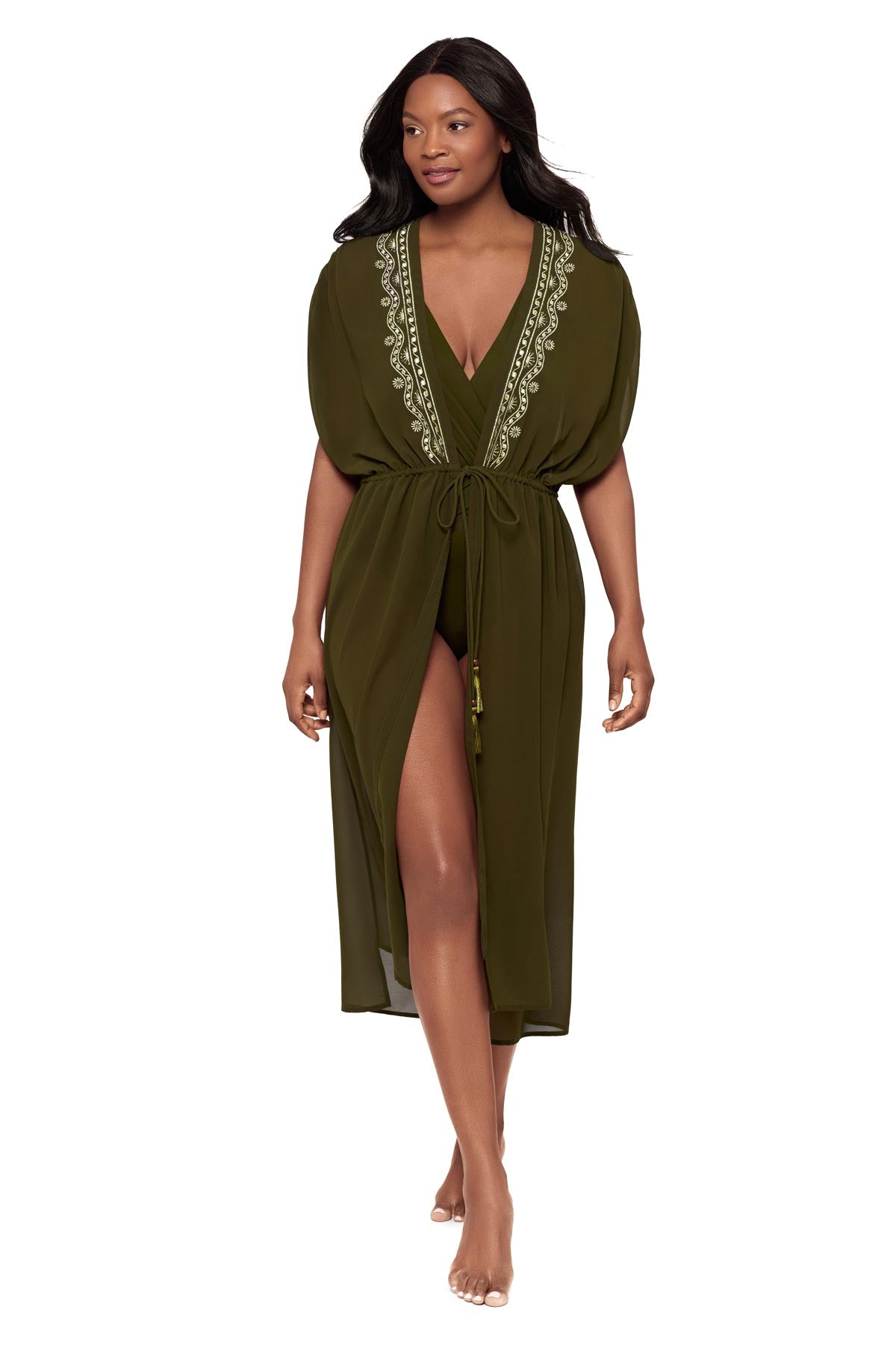 Miraclesuit Nori Beach Etc Beaded Long Kimono Cover Up