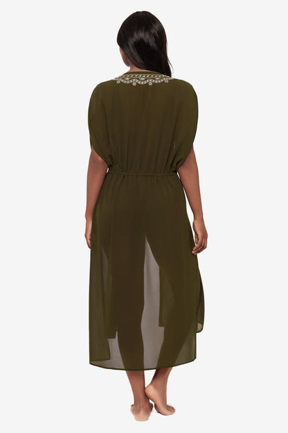 Miraclesuit Nori Beach Etc Beaded Long Kimono Cover Up